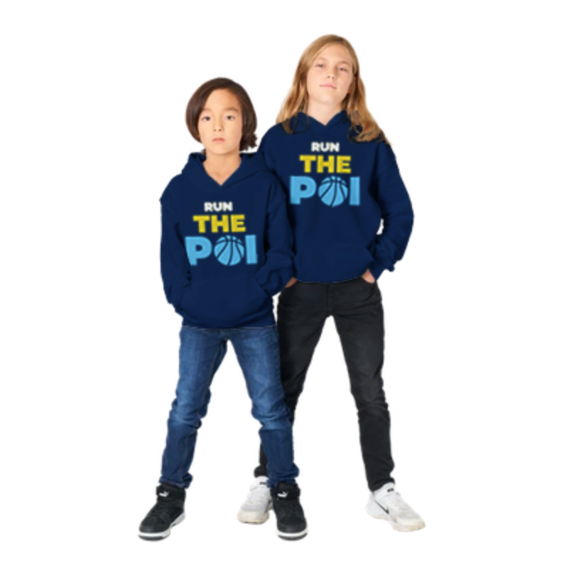 RUN THE POI - Kaiapoi Basketball - 2024 - Classic Kids Pullover Hoodie