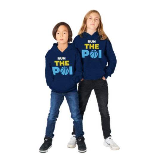 RUN THE POI - Kaiapoi Basketball - 2024 - Classic Kids Pullover Hoodie