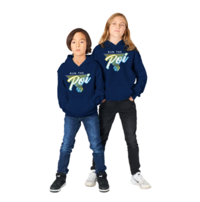 Copy of RUN THE POI - Kaiapoi Basketball - 2024 - Classic Kids Pullover Hoodie